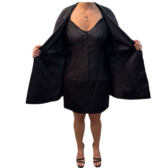 Ann Tijan for Kenar Vintage Tuxedo Dress – Black – Size 12 (Fits Modern 8/10) - Picture 3 of 12